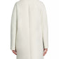 DKNY Women's Stand Collar Faux Leather Pocket Coat White Size X-Small