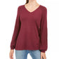 Style & Co Women's Petite Bishop-Sleeve Tunic Sweater Grey Size PXL