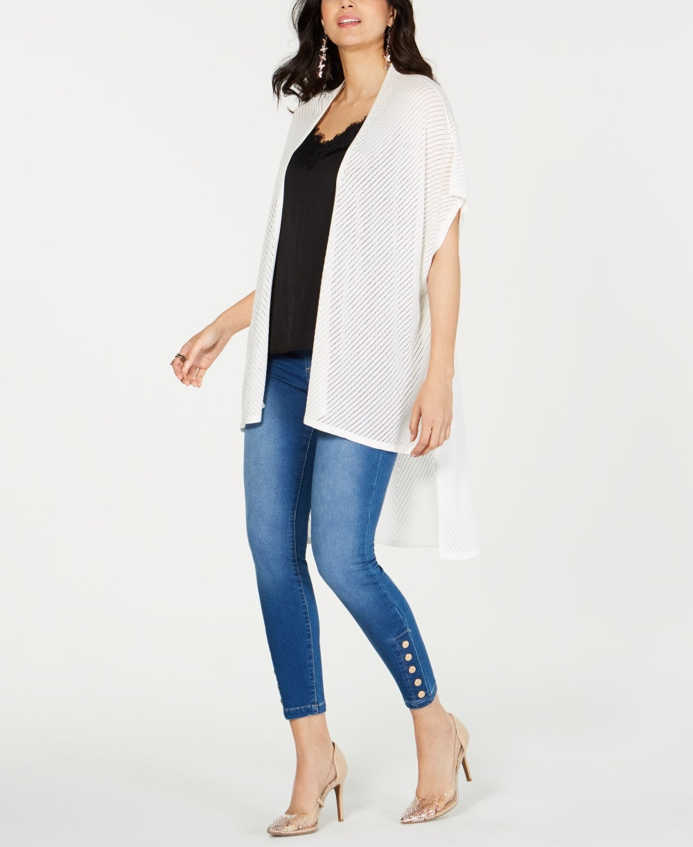 Thalia Sodi Women's High-Low Pointelle-Knit Cardigan White Size Large