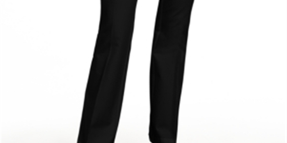 Alfani Women's High Waist Belted Straight Leg Pants Black Size 16