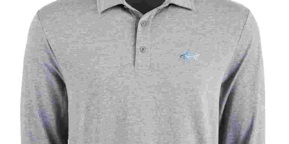 Attack Life Men's Long-Sleeve Polo Gray Size Small