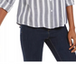 Style & Co Women's Striped Utility Shirt Grey Size X-Large