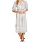 CeCe Women's Ruffle Sleeve Floral Midi Dress White Size Large