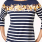 Charter Club Women's Striped And Floral-Print Top Yellow Size Medium