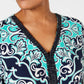 JM Collection Women's Embellished Neck Tunic Green /Blue  Size X-Small