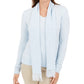 Karen Scott Women's Embellished Scarf Sweater Blue  Size X-Large