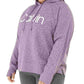 Calvin Klein Women's Plus Size Animal-Print Hooded Sweatshirt Purple Size 3X