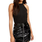 Say What? Juniors' Shine Halter Top Black Size Medium