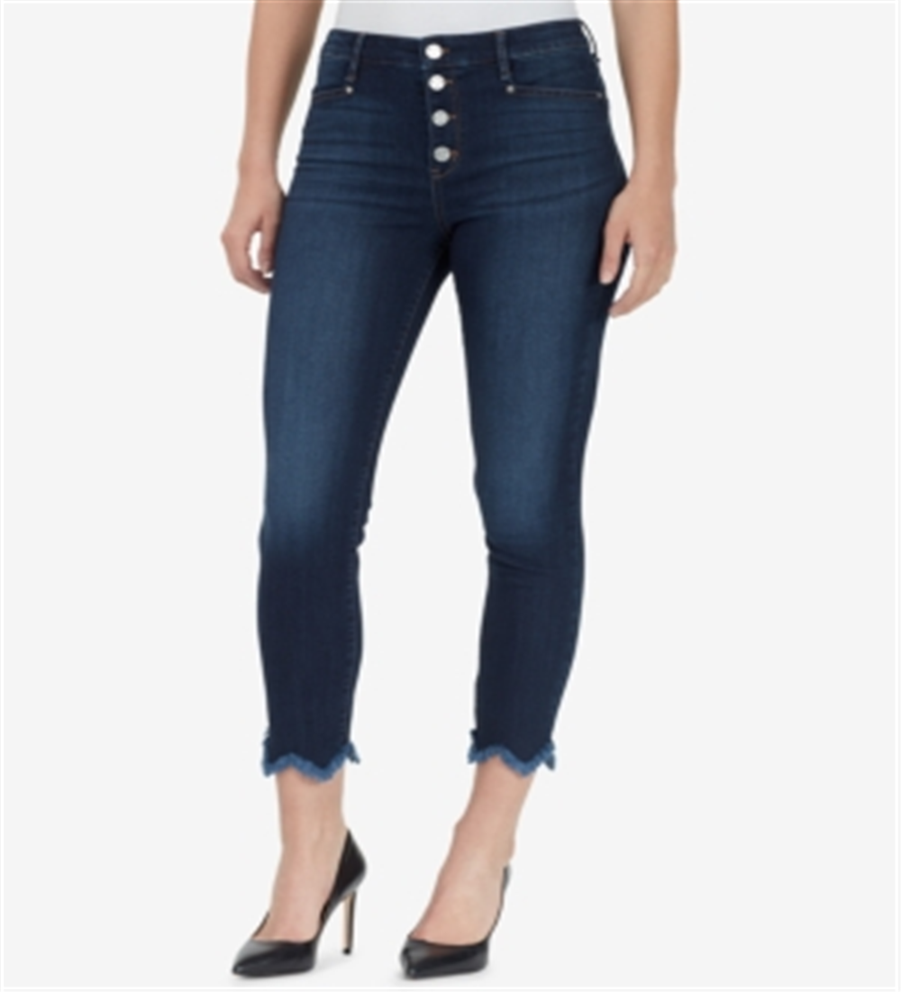William Rast Women's Ankle Jeans Frayed Hem High Rise Blue Size 28
