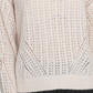Sanctuary Women's Open Stitch Ribbed Trim Pullover Sweater Pink Size Medium