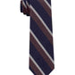 Tommy Hilfiger Men's Slim Textured Stripe Tie Brown Size Regular