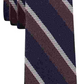 Tommy Hilfiger Men's Slim Textured Stripe Tie Brown Size Regular