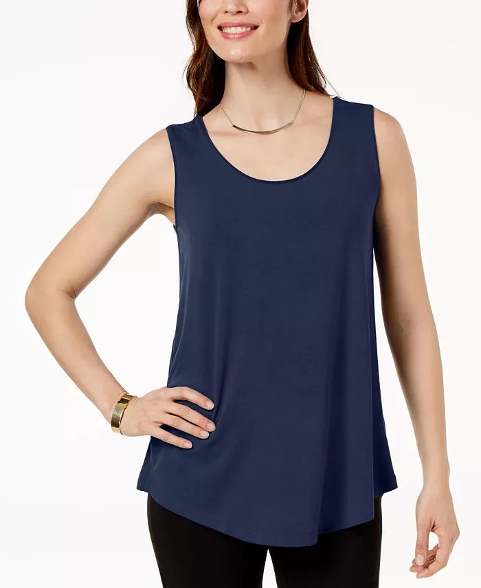 JM Collection Women's Scoop Neck Tank Top Grey Size X-Small