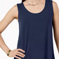 JM Collection Women's Scoop Neck Tank Top Grey Size X-Small