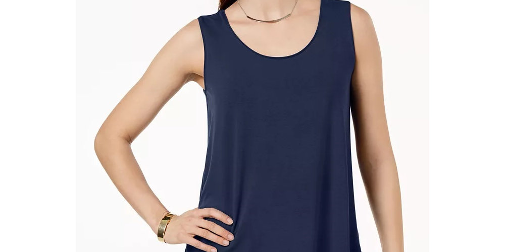 JM Collection Women's Scoop Neck Tank Top Grey Size X-Small