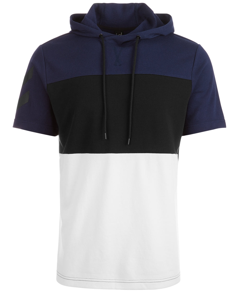 Id Ideology Men's Colorblocked Short-Sleeve Hoodie Blue Size Small