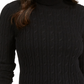 Charter Club Women's Petite Cable-Knit Turtleneck Sweater Black Size Petite Small