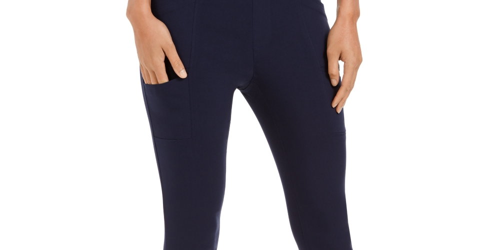 Style & Co Women's Cropped Utility Pants Blue Size 8