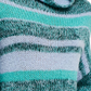 Free People Women's Striped Long Sleeve Turtle Neck Tunic Sweater Green/Purple Size X-Small