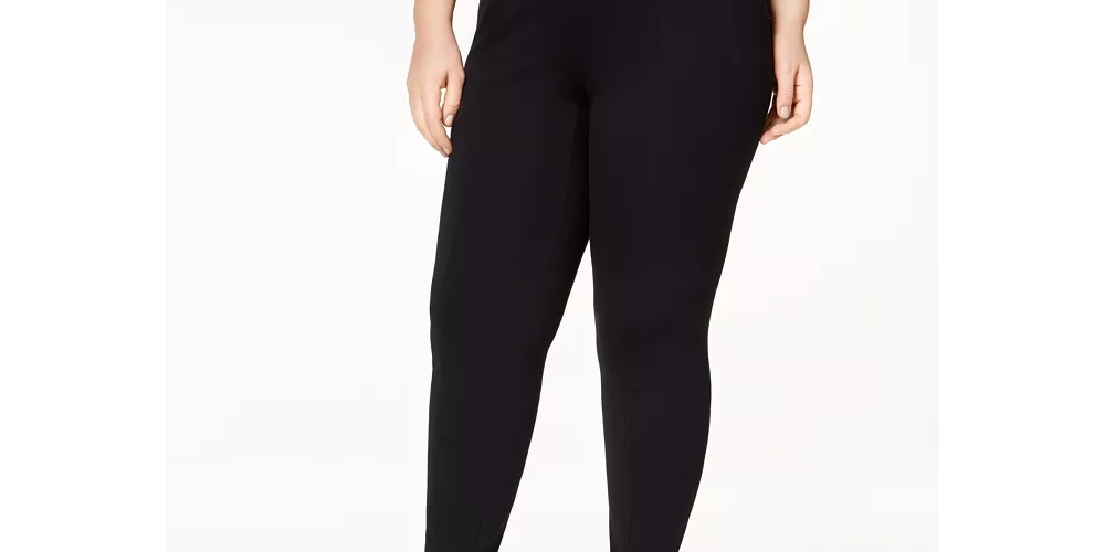 Alfani Women's Ponte Casual Leggings Black Size 0X