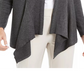 JM Collection Women's Ribbed Handkerchief-Hem Cardigan Grey-Size Medium