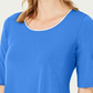 JM Collection Women's Braided Sleeve Tunic Blue Size  PL