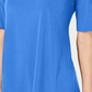 JM Collection Women's Braided Sleeve Tunic Blue Size  PL