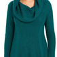 Style & Co Women's Petite Cowlneck Tunic Sweater Green Size PM