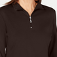 Karen Scott Women's Cotton Half-Zip Mock-Neck Top Brown Size X-Small