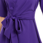 Alfani Women's Petite Faux-Wrap Elbow-Sleeve Top  Purple Size Small