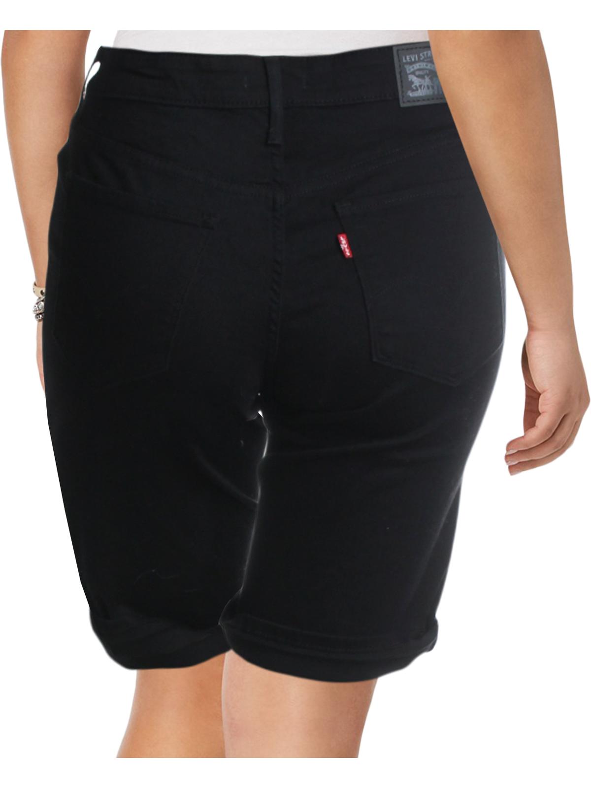 Levi's Women's Plus Shaping Mid Rise Shorts Black Size 24W