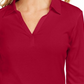 Karen Scott Women's Petite Split-Neck Point-Collar Top Red Size 44