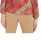 Bar III Women's Printed V-Neck Blouse Red Size X-Small
