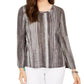 Style & Co Women's Striped Bell-Sleeve Top Black Size Large