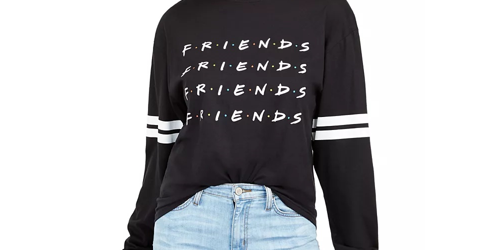 Warner Brothers Juniors' Friends Graphic Top Black Size Small