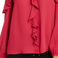 Thalia Sodi Women's Ruffle-Trim Cold-Shoulder Top Pink Size Large