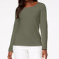 Karen Scott Women's Cotton Scoop-Neck Top Green Size X Small