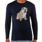 Club Room Men's Christmas Bulldog Graphic Holiday T-Shirt Blue Size Small
