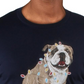 Club Room Men's Christmas Bulldog Graphic Holiday T-Shirt Blue Size Small