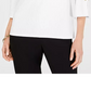 JM Collection Women's Petite Key Hole Textured Top White Size PS