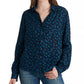 Lucky Brand Women's Harlowe Floral Button-Up Shirt Blue Size X-Small