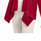 JM Collection Women's Petite Mixed-Ribbed Flyaway Cardigan Red Size PS