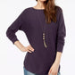 INC International Concepts Women's Shirttail Sweater Purple Size Small