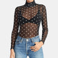 Rachel Roy Women's Val Turtleneck Mesh Top Black Size Small