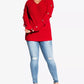 City Chic Women's Trendy Plus Size Grommet-Sleeved Sweater Red Size 22W
