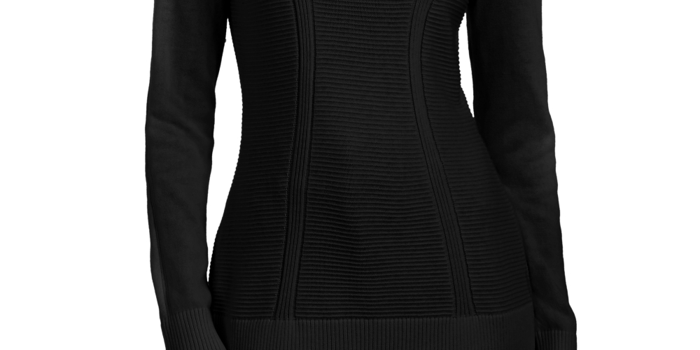 Style & Co Women's Mixed-Stitch Sweater Black Size Medium