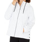 Calvin Klein Women's Performance Hooded Side-Snap Jacket White Size X-Large