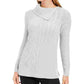 Charter Club Women's Petite Envelope-Neck Cable-Knit Sweater Gray Size Petite S