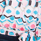 INC International Concepts Women's Petite Printed Faux-Wrap Top Pink/Black/Blue  Size PS/M