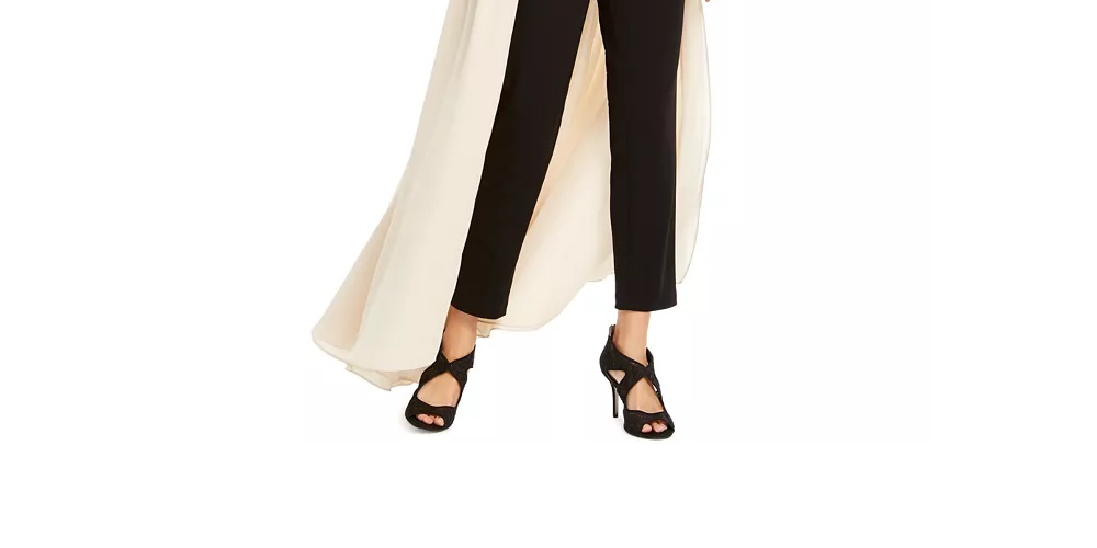 Adrianna Papell Women's Petite One-Shoulder Jumpsuit Beige Size 2 Petite